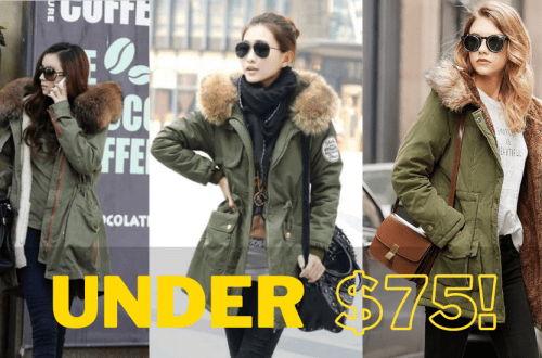 Green Parkas Under 75 dollars