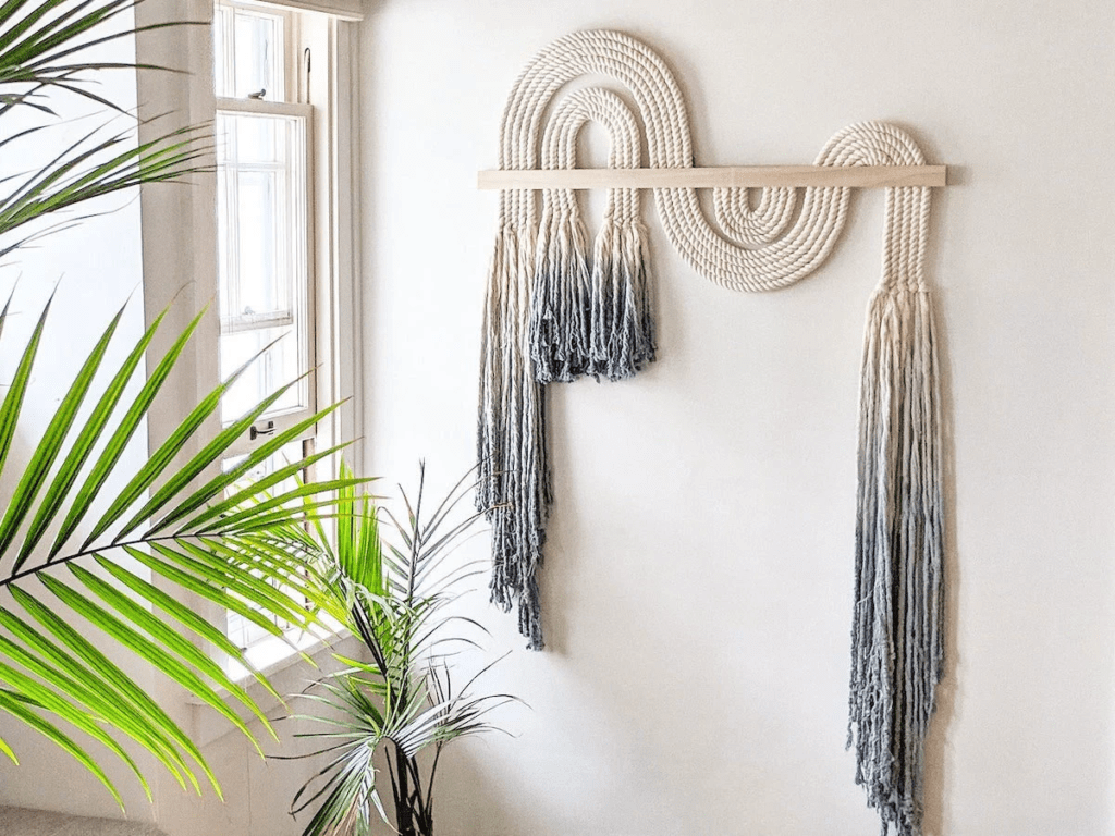Alternative picture frame wall decor woven textiles hanging wall