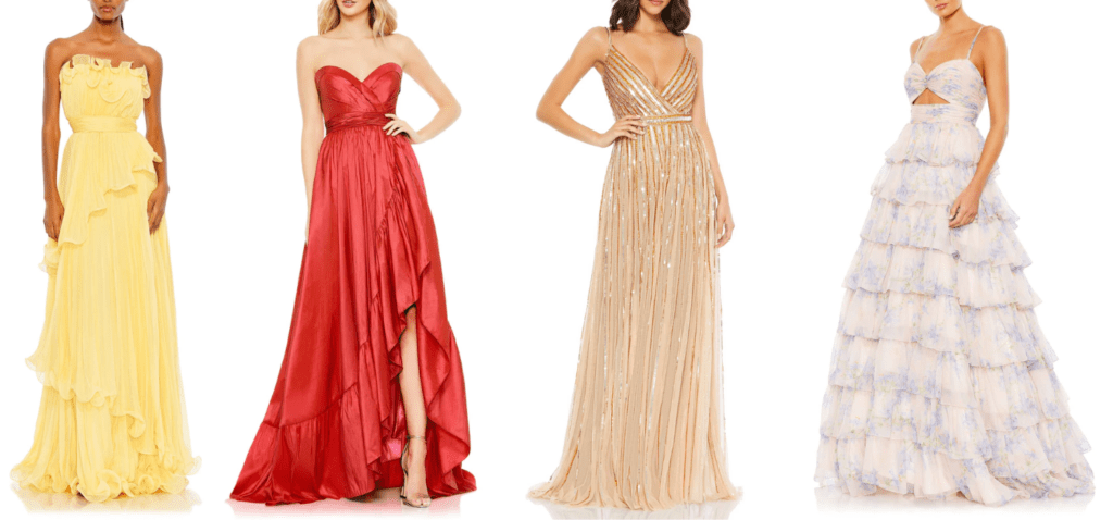 Mac Duggal top Designers for New Years Eve Elegant Gowns