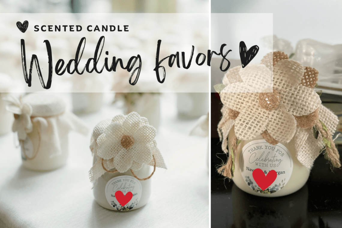 scented candles burlap ribbon wedding favors