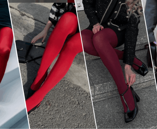 Stylish ways to wear red tights Outfit Ideas
