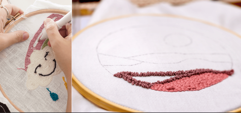 how to punch needle messy string backside stitch lengths and densities