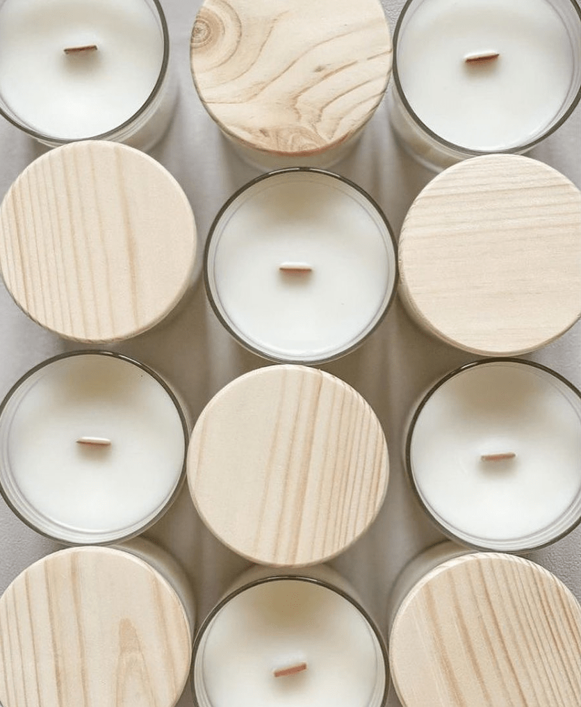 Candles jars with wood wicks