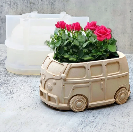 3D Car succulent plant flowerpot resin silicone mold