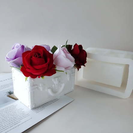 Luxury Suitcase Flower Pot DIY Silicone Mold