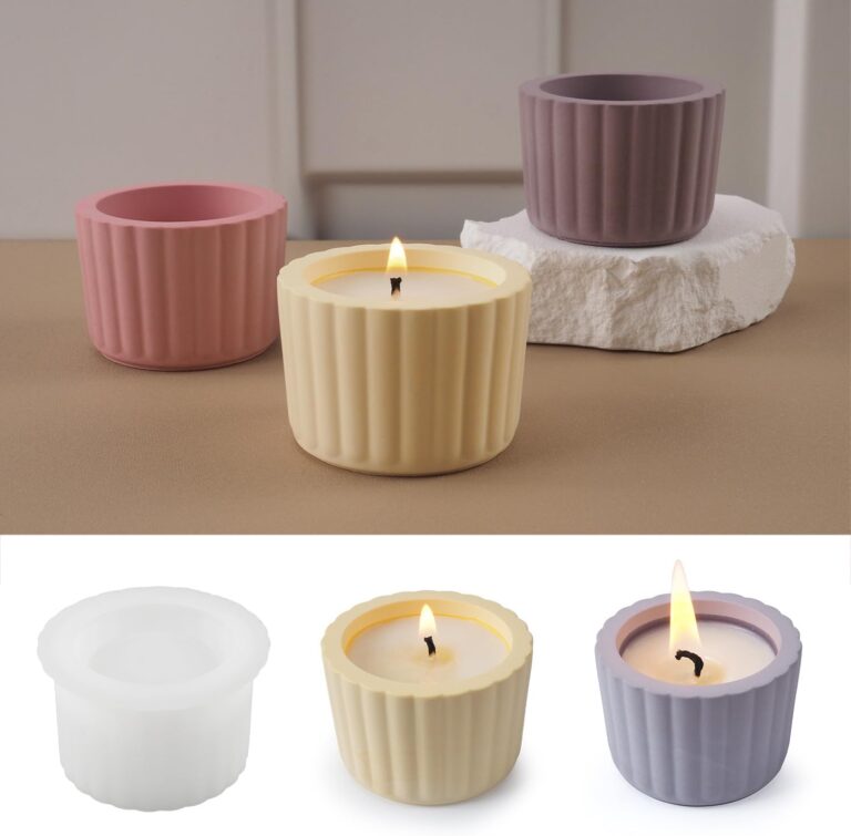 Round Candle Jar Molds, Creative Cylinder Silicone Candle Vessels Pot Molds