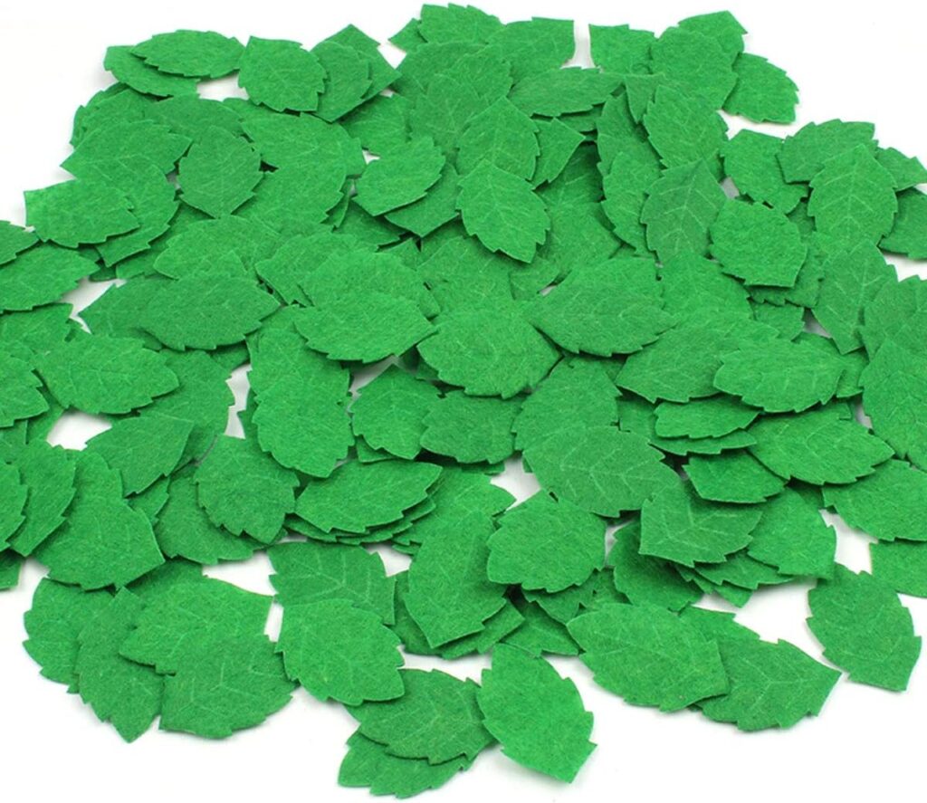 Candle Party Favors  100pcs-Green-Leaves-Shape-Felt-Card-Making-Decoration-Sewing-Crafts