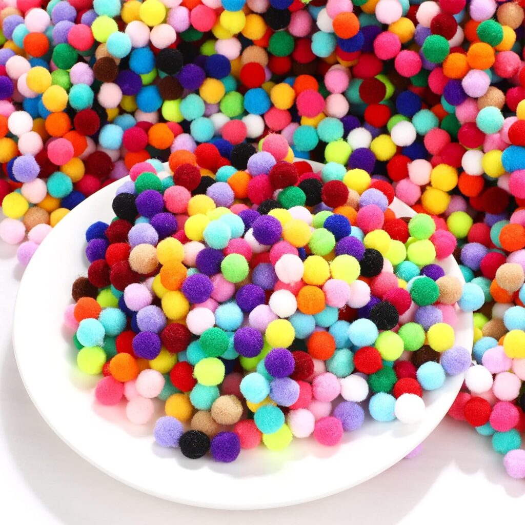 Candle Party Favors  4000-Pcs-Pom-Poms-for-Crafts-Assorted-1cm-Pompoms-Mini-DIY-Multicolor-Pom-Poms-Balls