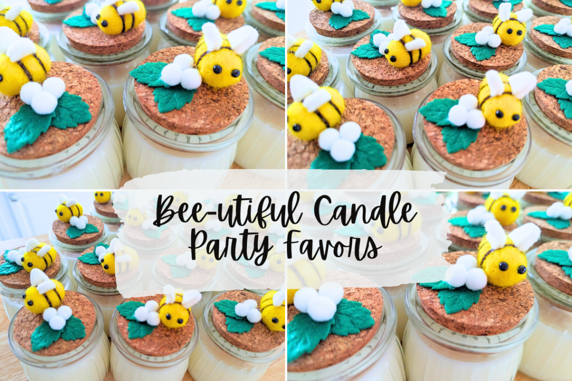 Beeutiful Candle Party Favors Glass jars with cork lids