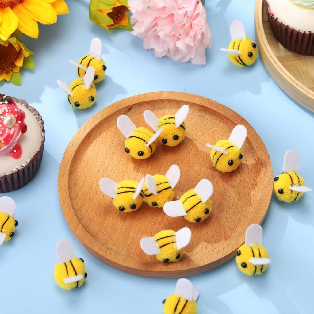Candle Party Favors Felt-Bees-Bulk-Craft-Ball-Bees-Cute-Plush-Bees-for-Crafts
