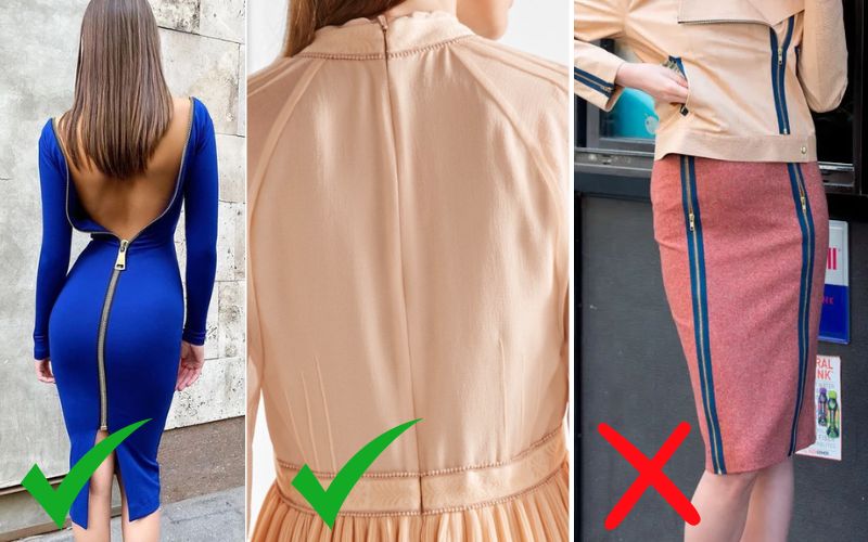 Style mistakes that can cheapen your look Exposed Zippers