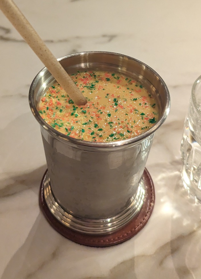 My Review of Two Michelin Star Restaurant Gymkhana - Alphonso Mango Lassi Smoothie drink
