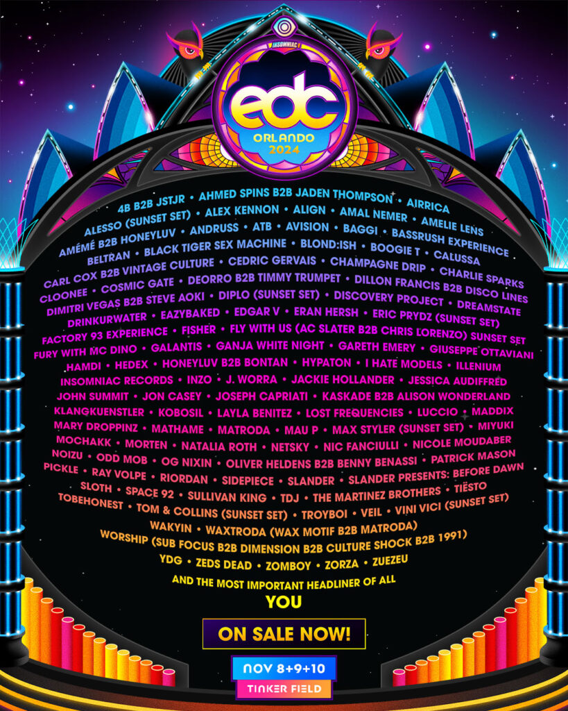 EDC Orlando 2024 DJ Lineup