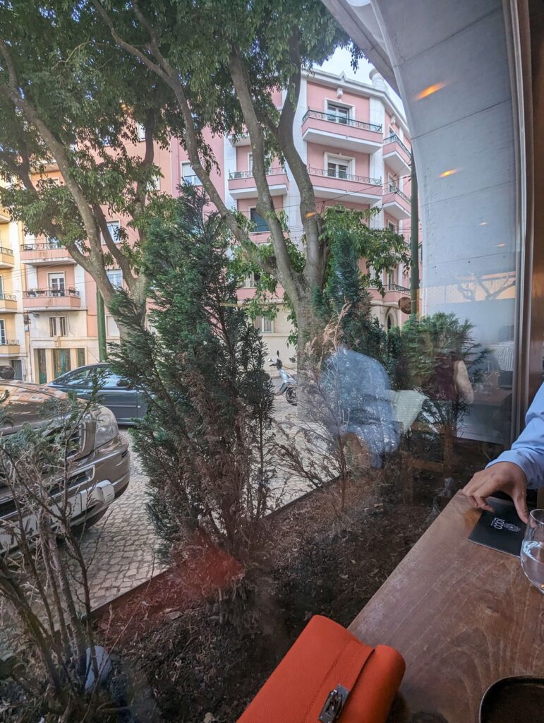 LOCO Restaurante Lisbon Portugal window view of our table