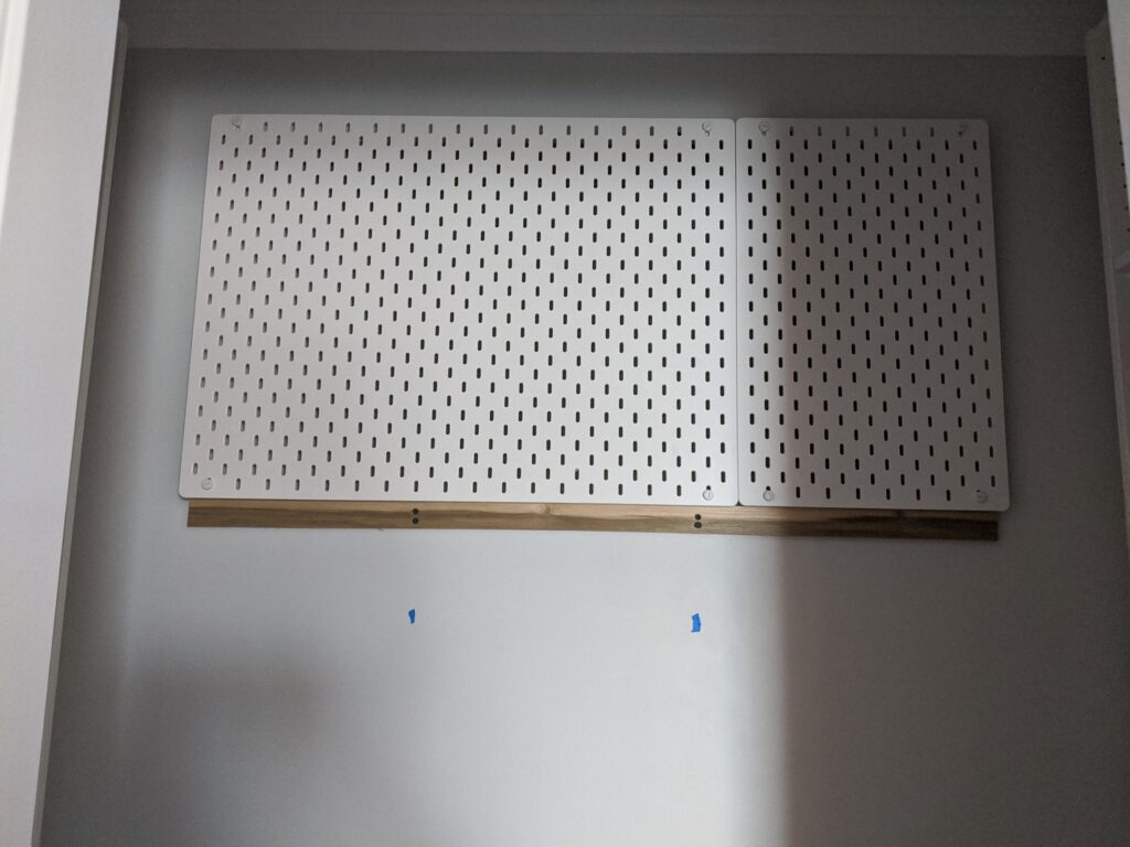 Office Remodel - Closet Craft Room - Installing Ikea Pegboard